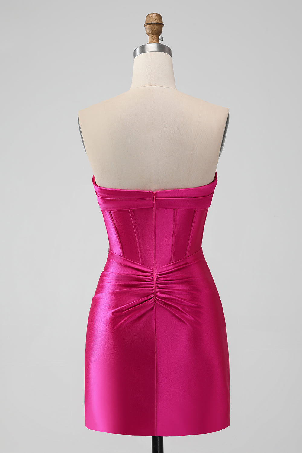 ZAPAKA Women Stylish Fuchsia Bodycon Short Homecoming Dress Sweetheart Satin Short Corset Cocktail Dress ZAPAKA Women Stylish Fuchsia Bodycon Short Homecoming Dress Sweetheart Satin Short Corset Cocktail Dress