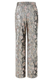 Sparkly Grey 2 Piece Peak Lapel Floral Women Prom Suits with Sequins