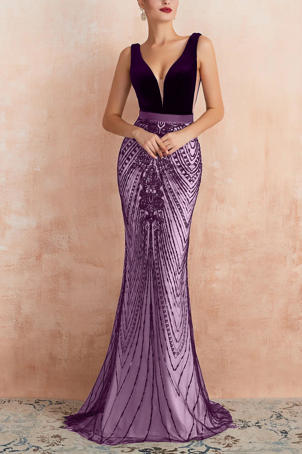 Black Sequins Mermaid Dress