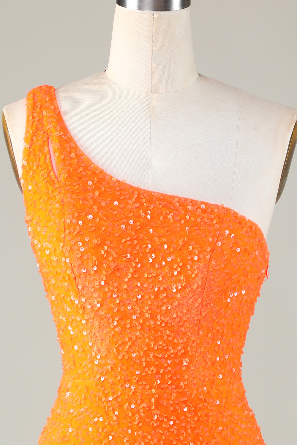 Sequins One-Shoulder Royal Blue Tight Beading Short Homecoming Dress