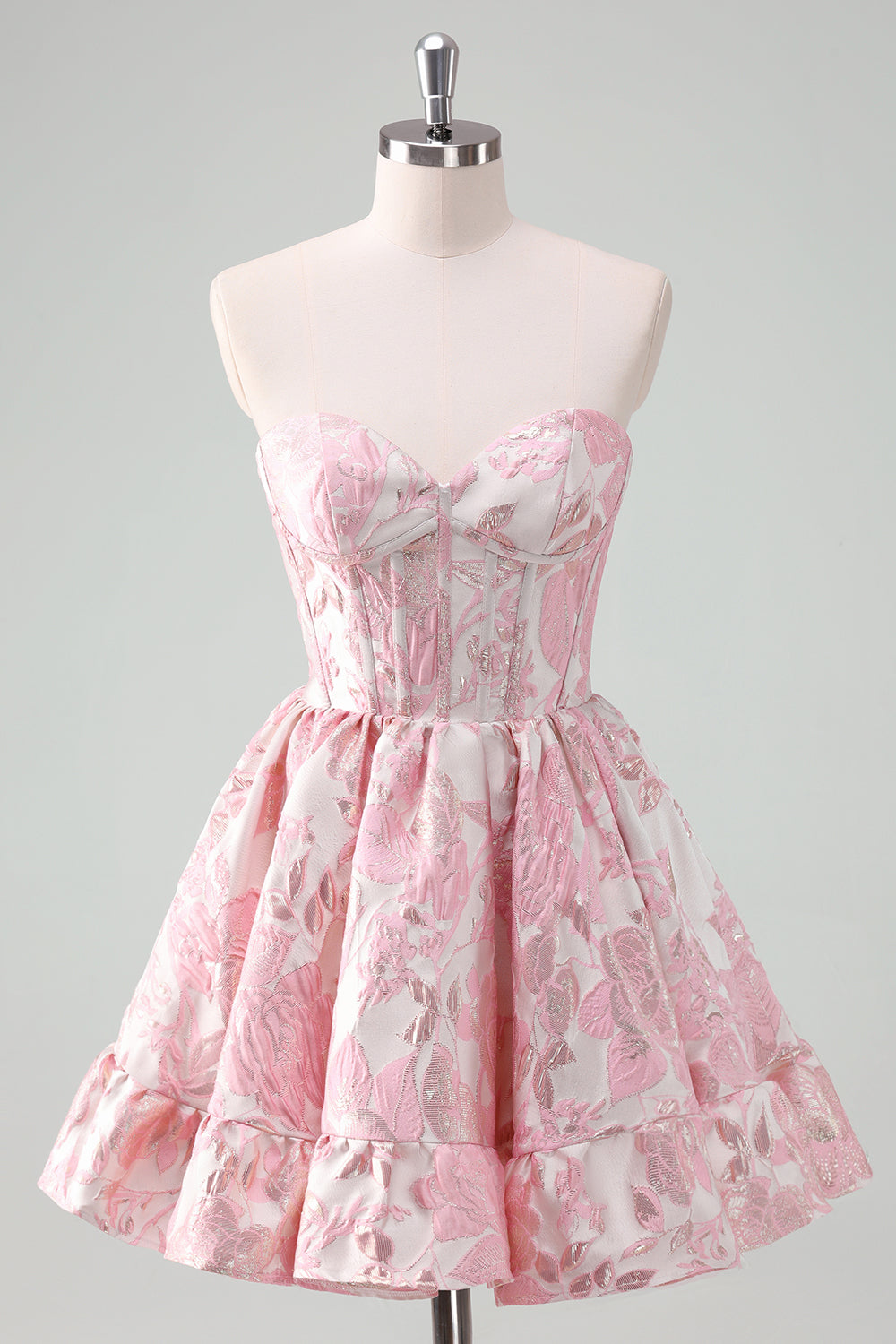 Fluffy Blue Corset Floral Sweetheart Short Homecoming Dress