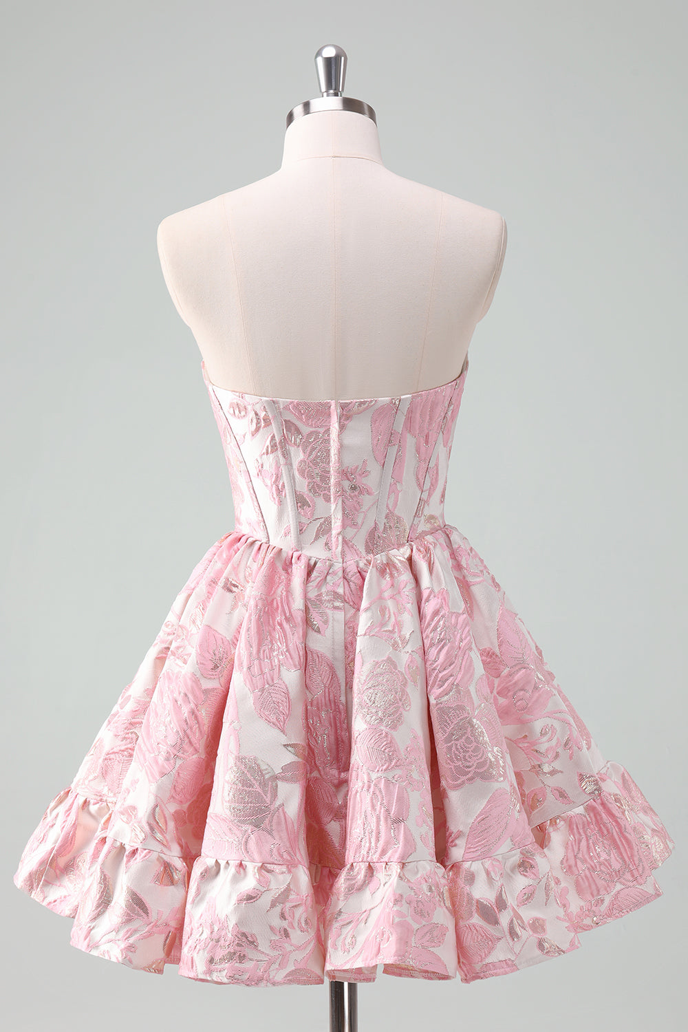 Fluffy Blue Corset Floral Sweetheart Short Homecoming Dress