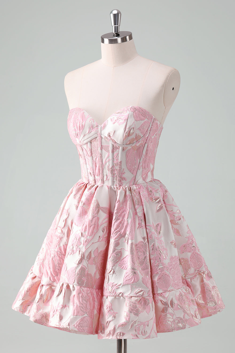 Fluffy Blue Corset Floral Sweetheart Short Homecoming Dress