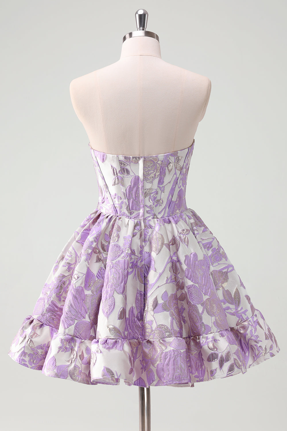 Fluffy Blue Corset Floral Sweetheart Short Homecoming Dress