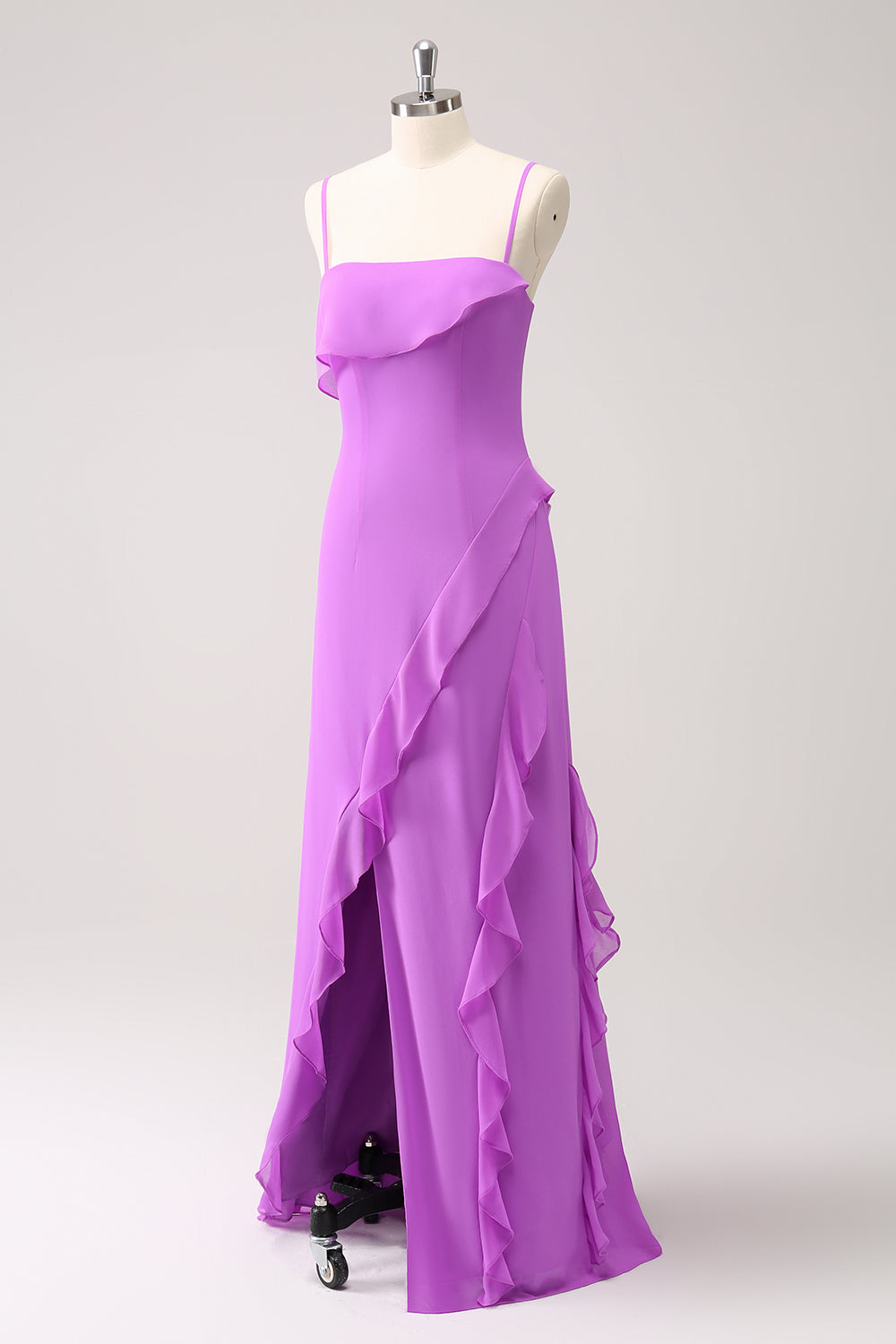 ZAPAKASA Women Tahiti Ruffled Wedding Party Guest Dress Spaghetti Straps Chiffon Long Bridesmaid Dress with Slit ZAPAKASA Women Tahiti Ruffled Wedding Party Guest Dress Spaghetti Straps Chiffon Long Bridesmaid Dress with Slit
