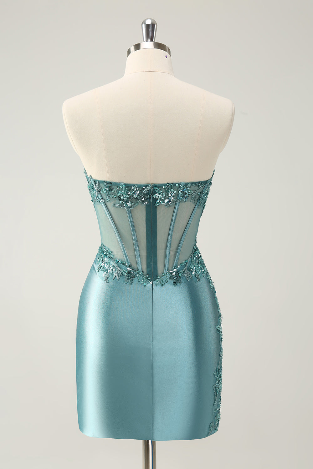 Zapakasa Women Glitter Peacock Tight Homecoming Dress Strapless Corset Sequined Appliques Short Prom Dress Zapakasa Women Glitter Peacock Tight Homecoming Dress Strapless Corset Sequined Appliques Short Prom Dress