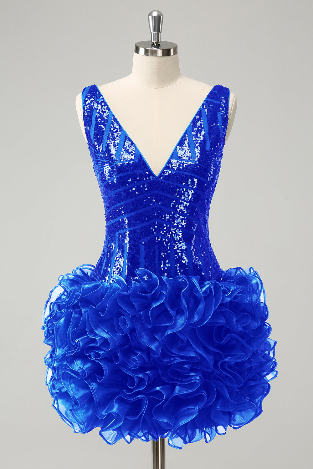 Glitter Dark Green Tight Sequins Homecoming Dress with Detachable Ruffles