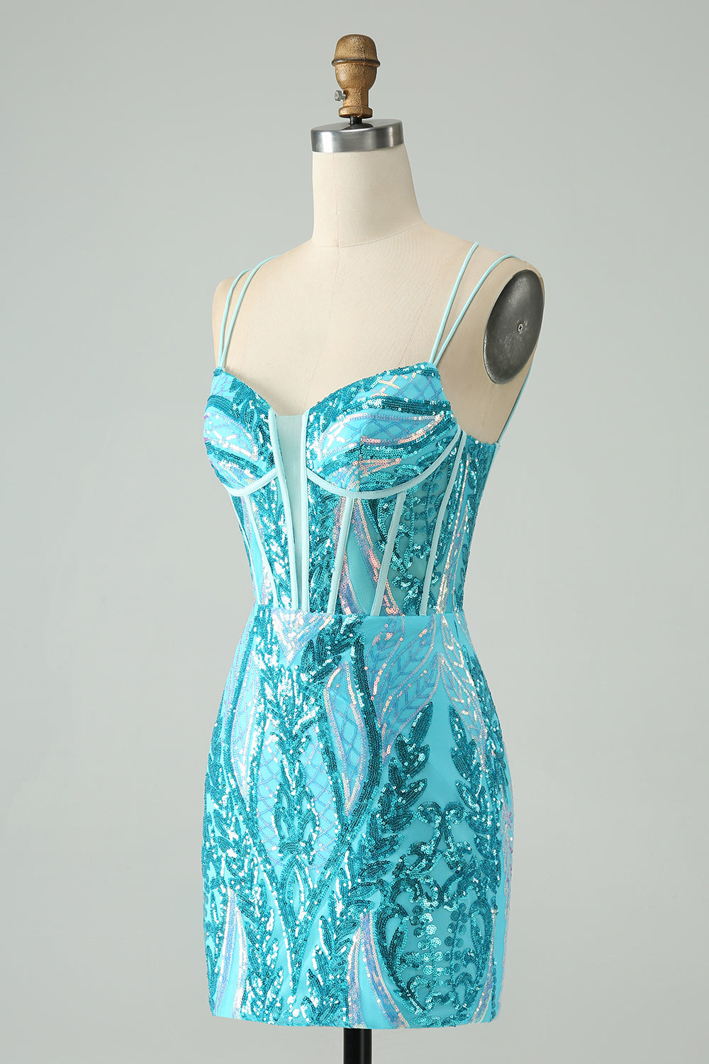 vsco homecoming dresses Strapless Short Corset Glitter Homecoming Dresses Royal Blue / 2