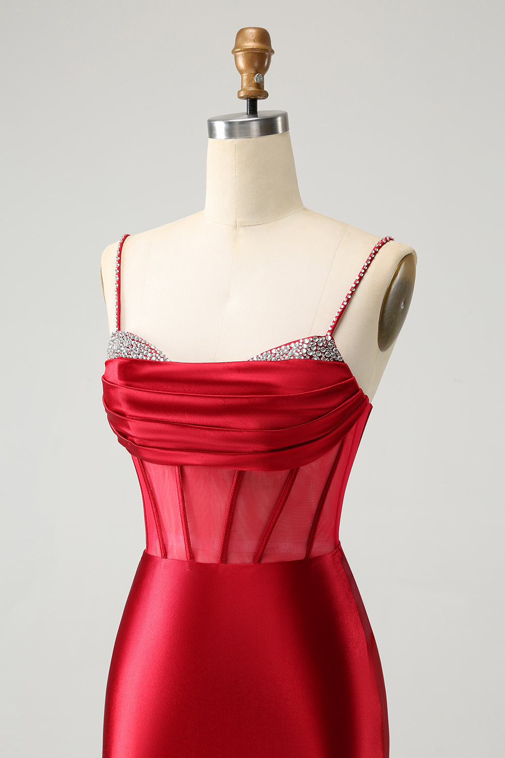 Zapakasa Women Glitter Dark Red Tight Homecoming Dress Spaghetti Straps Beaded Corset Satin Cocktail Dress Zapakasa Women Glitter Dark Red Tight Homecoming Dress Spaghetti Straps Beaded Corset Satin Cocktail Dress