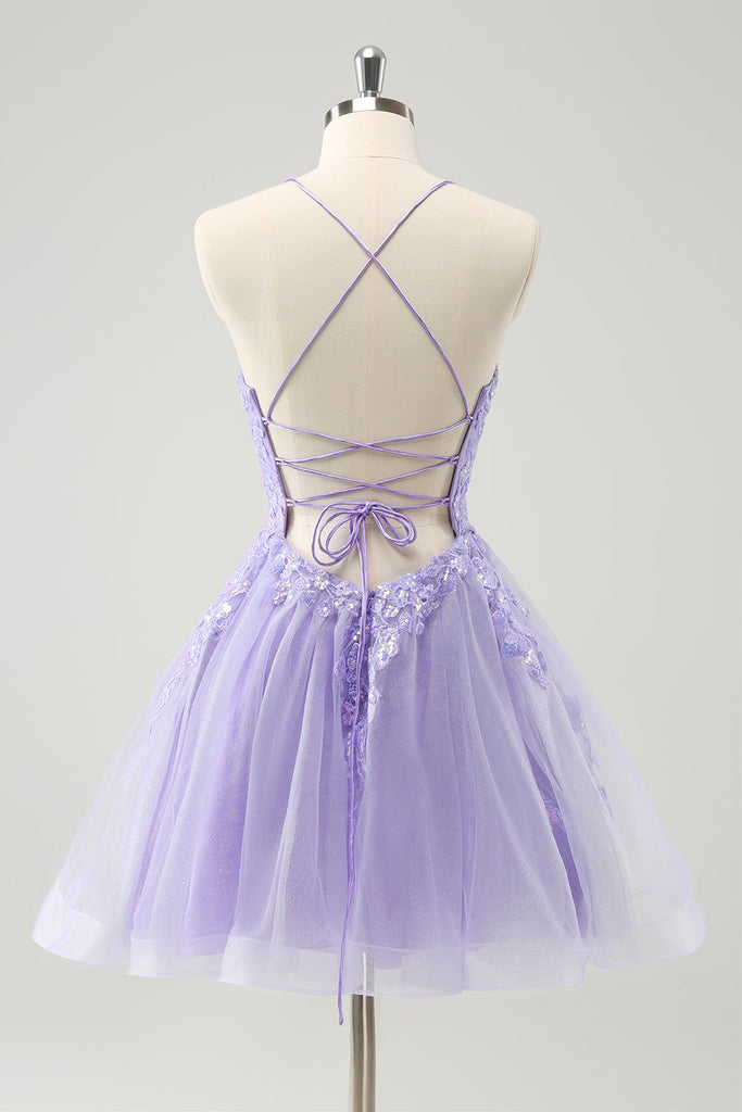 Glitter Blue Halter Chiffon Sequin Short Party Dress Formal Graduation Homecoming Dress main image 0