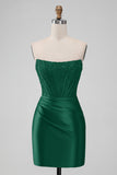 Sparky Red Strapless Bodycon Short Homecoing Dress with Lace