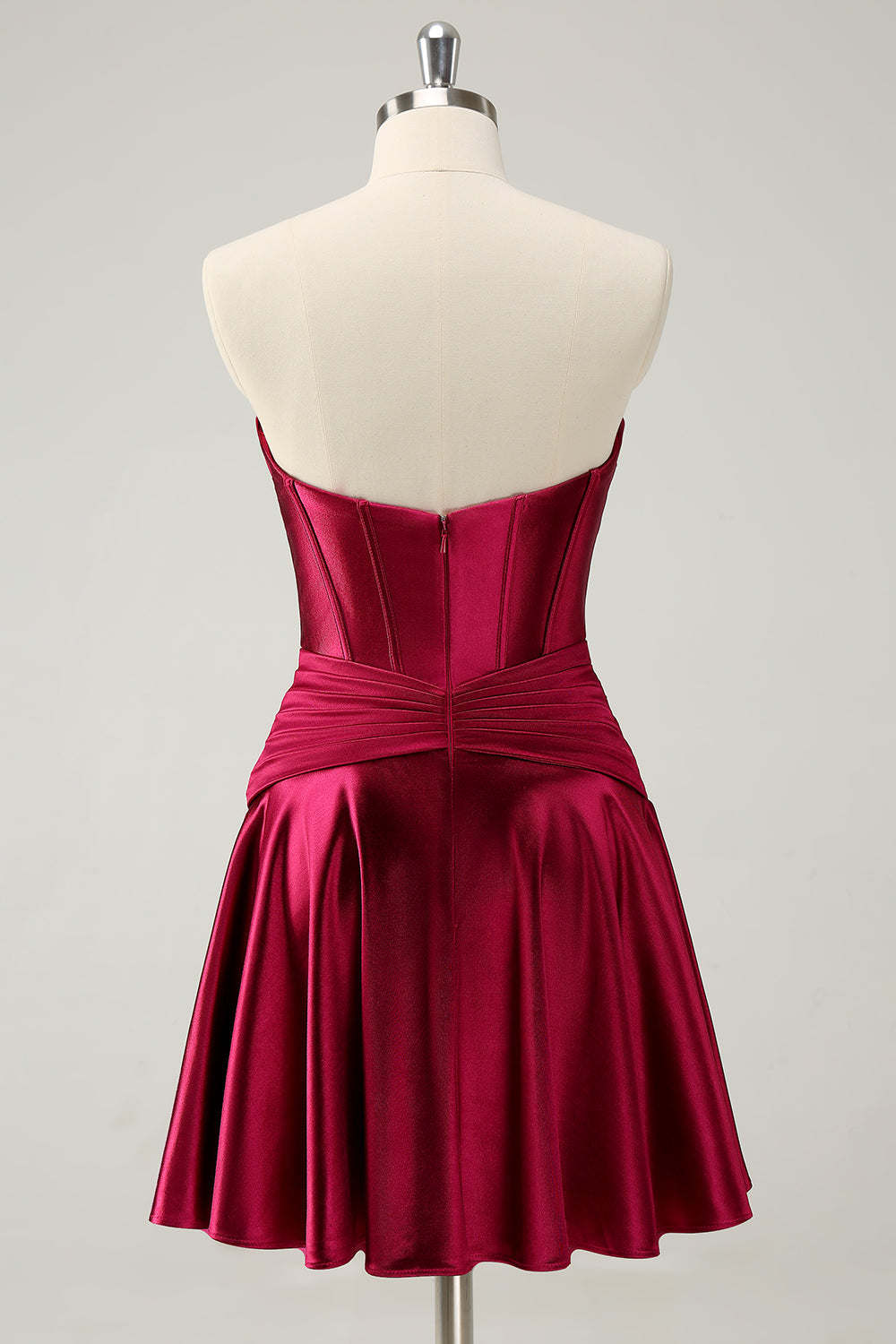 Zapakasa Women Fuchsia A Line Strapless Short Homecoming Dress Corset