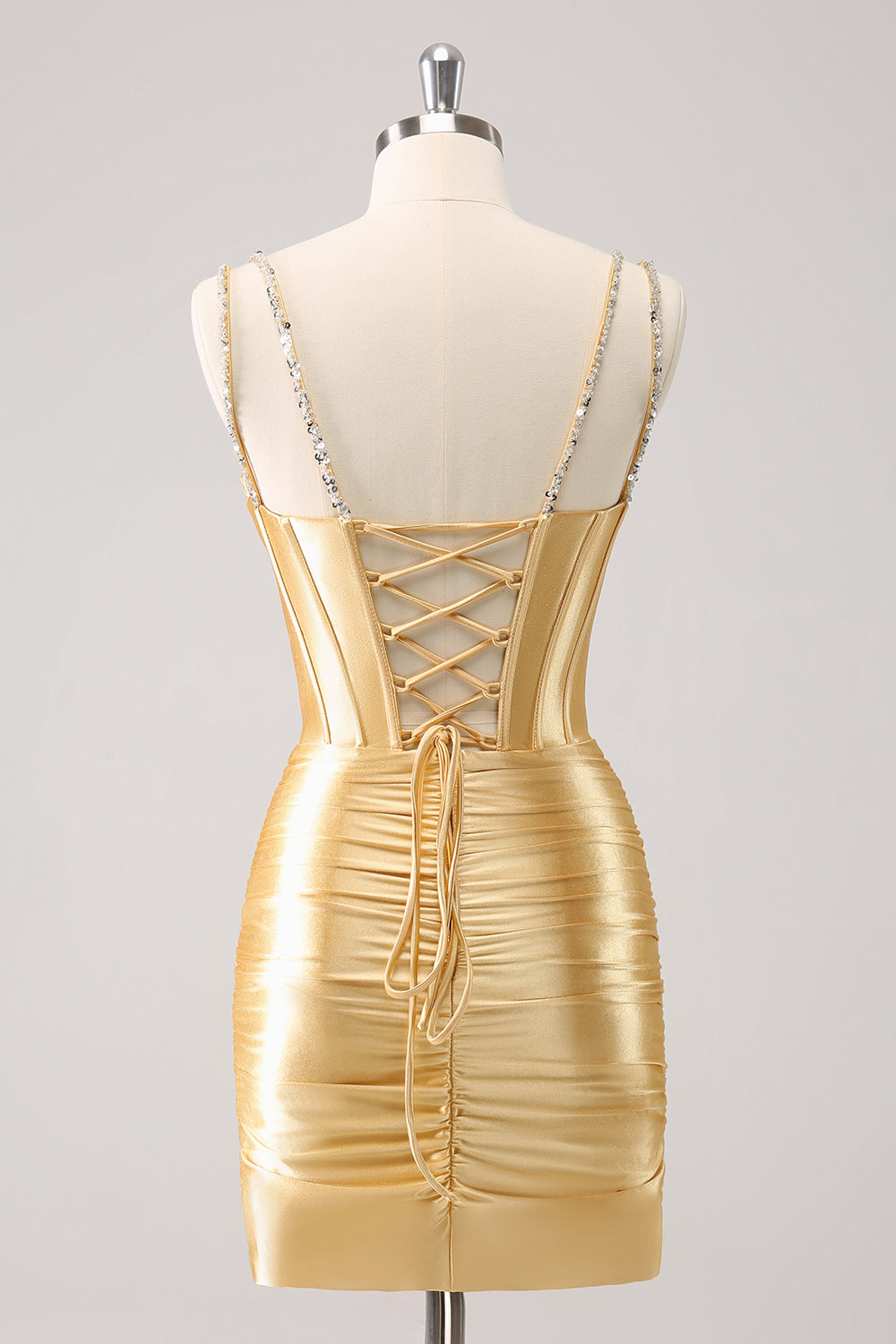 Zapaka Women Golden Homecoming Dress with Sequins Spaghetti Straps Bodycon Short Prom Dress Zapaka Women Golden Homecoming Dress with Sequins Spaghetti Straps Bodycon Short Prom Dress