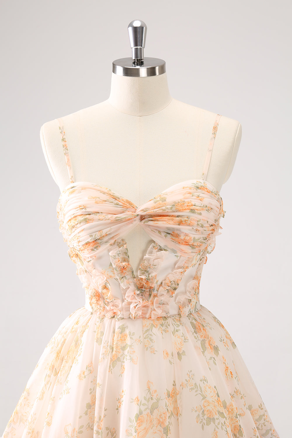 ZAPAKA Women Lilac A-Line Homecoming Dress Spaghetti Straps Ruffled Floral Prints Tiered Cocktail Dress ZAPAKA Women Lilac A-Line Homecoming Dress Spaghetti Straps Ruffled Floral Prints Tiered Cocktail Dress