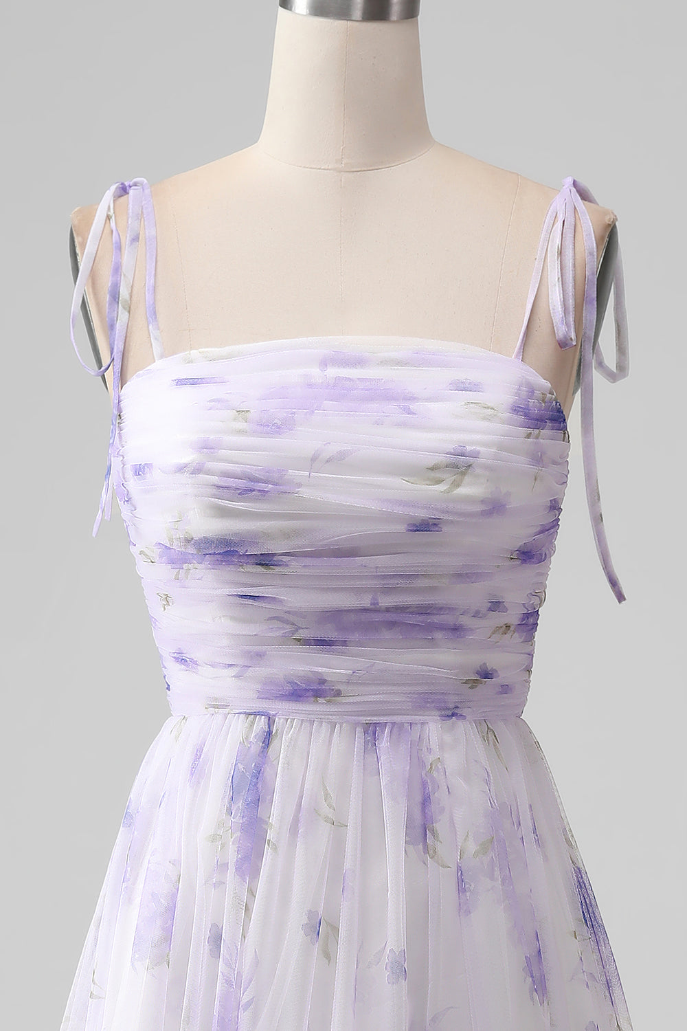 Zapakasa Women Lavender Flower A-line Long Bridesmaid Dress with Slit