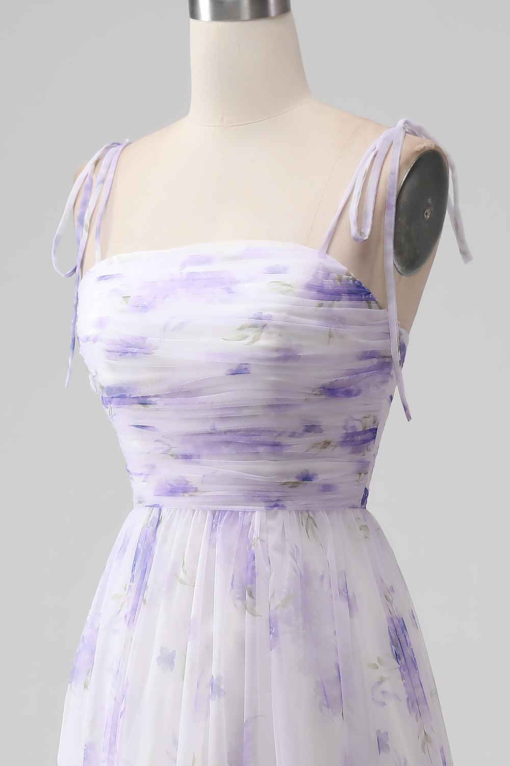 Zapakasa Women Lavender Flower A-line Long Bridesmaid Dress with Slit