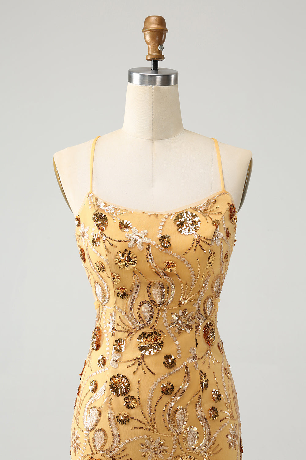 Zapakasa Women Glitter Yellow Tight Homecoming Dress Spaghetti Straps Sequined Embroidery Cocktail Party Dress Zapakasa Women Glitter Yellow Tight Homecoming Dress Spaghetti Straps Sequined Embroidery Cocktail Party Dress