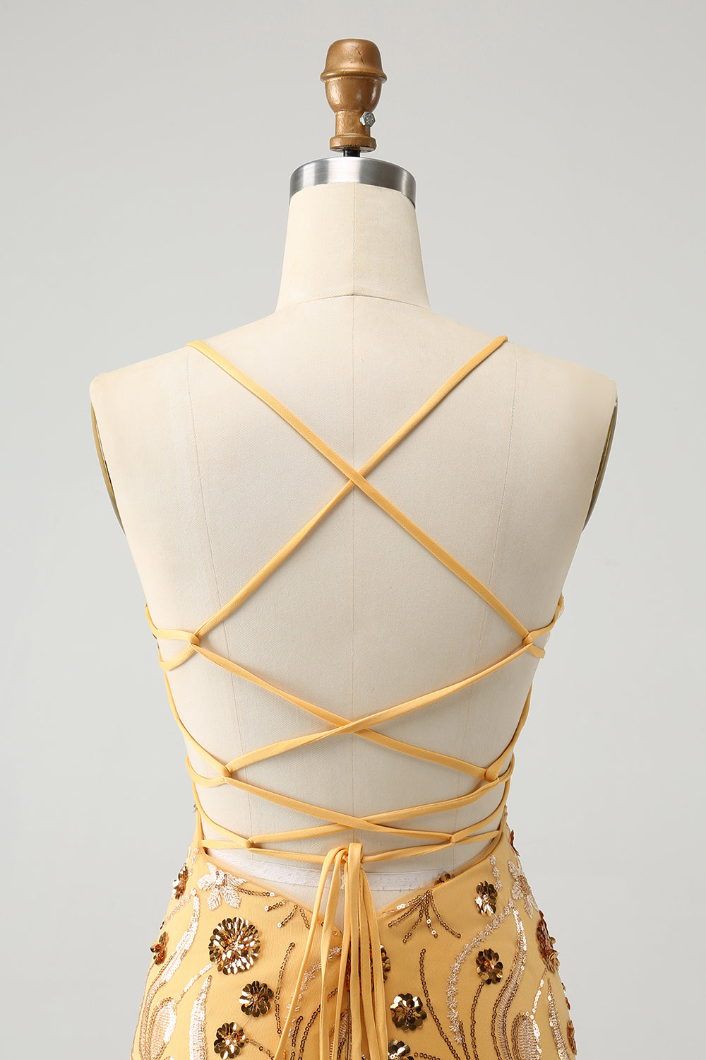 Zapakasa Women Glitter Yellow Tight Homecoming Dress Spaghetti Straps Sequined Embroidery Cocktail Party Dress, Yellow / Custom Zapakasa Women Glitter Yellow Tight Homecoming Dress Spaghetti Straps Sequined Embroidery Cocktail Party Dress, Yellow / Custom