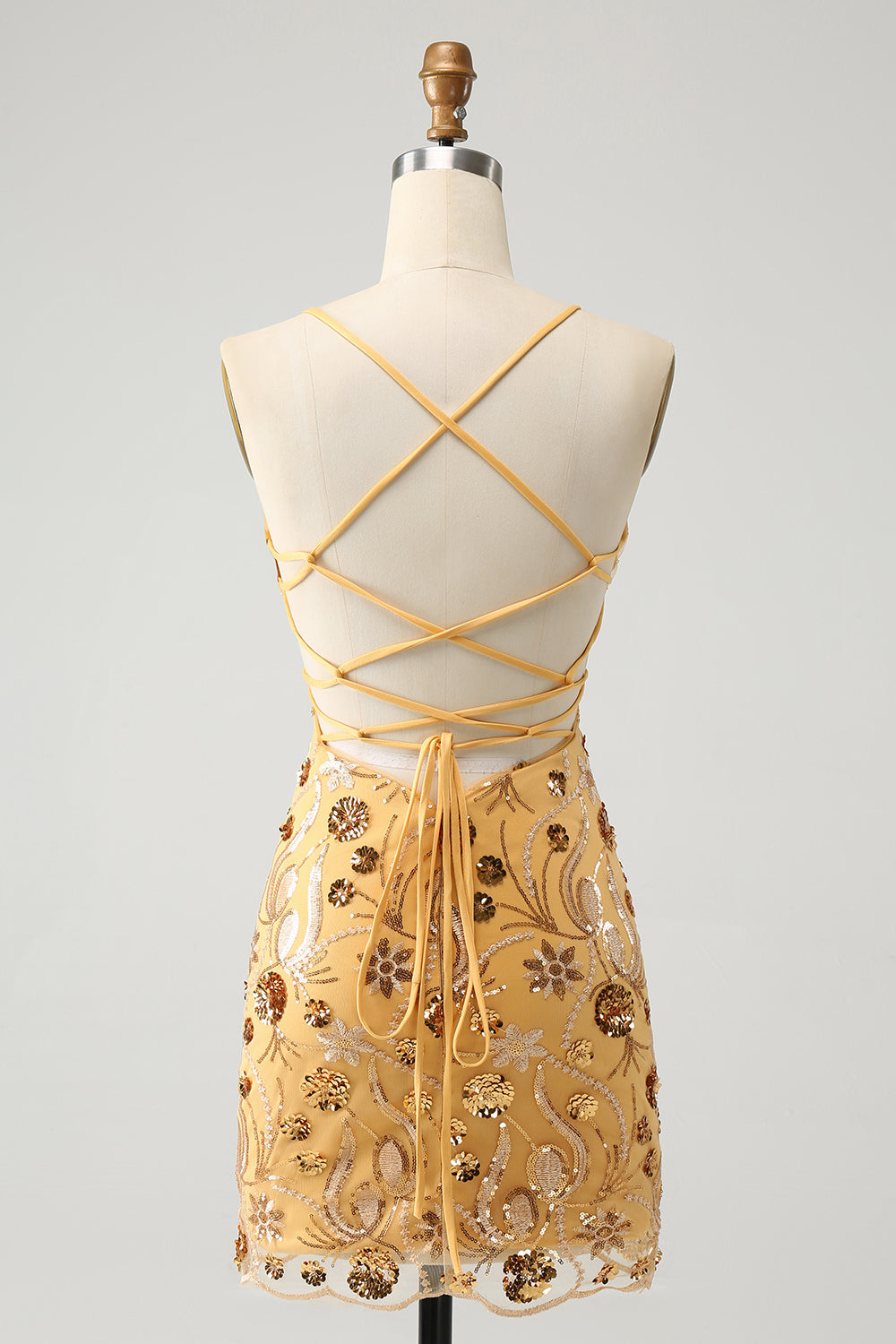 Zapakasa Women Glitter Yellow Tight Homecoming Dress Spaghetti Straps Sequined Embroidery Cocktail Party Dress Zapakasa Women Glitter Yellow Tight Homecoming Dress Spaghetti Straps Sequined Embroidery Cocktail Party Dress
