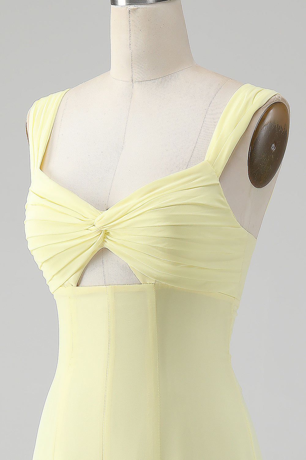 Zapakasa Women Lemon Yellow Bridesmaid Dress Keyhole A Line Long
