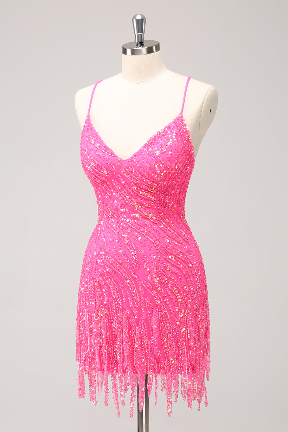 pink glitter tight dress Glitter One Shoulder Hot Pink Tight Short Prom Dress Homecoming Dress US12 / Orange
