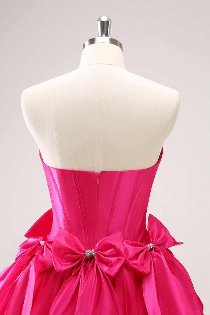 Fuchsia Short Sheath Sequin Corset Mini Party Dresses