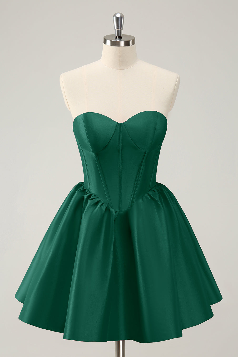 Simple Fuchsia A Line Strapless Corset Short Homecoming Dress