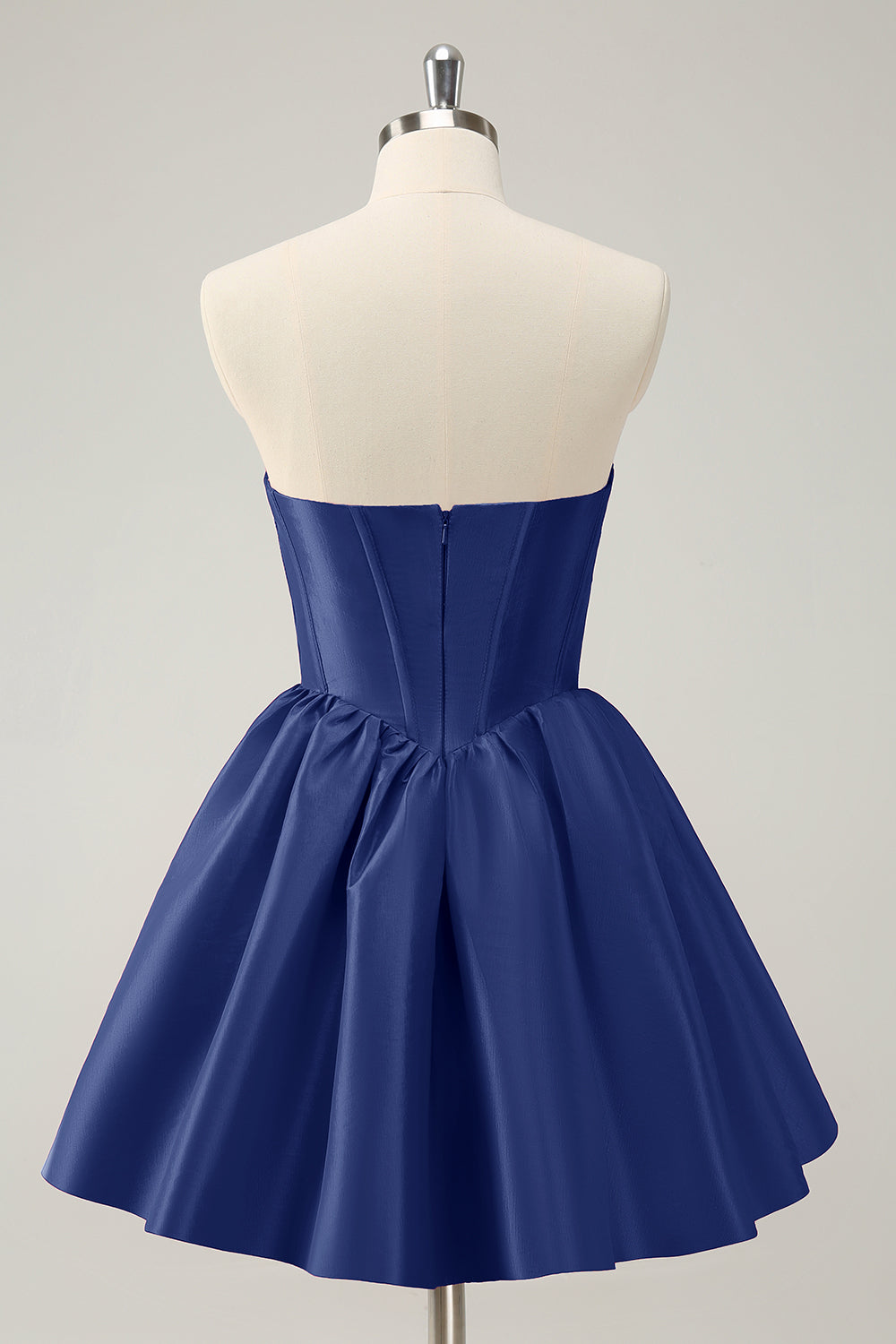 Simple Fuchsia A Line Strapless Corset Short Homecoming Dress