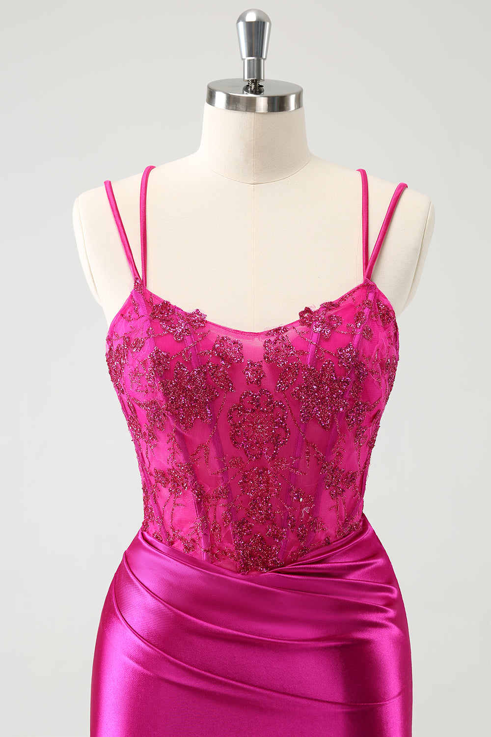 Fuchsia Corset Tight Short Homecoming Dress with Beadings