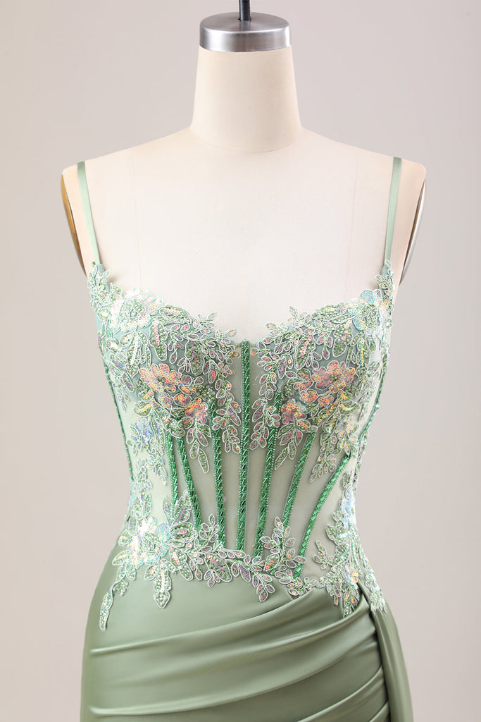 Lilac Mermaid Sweetheart Strapless Corset Ball Dress with Slit