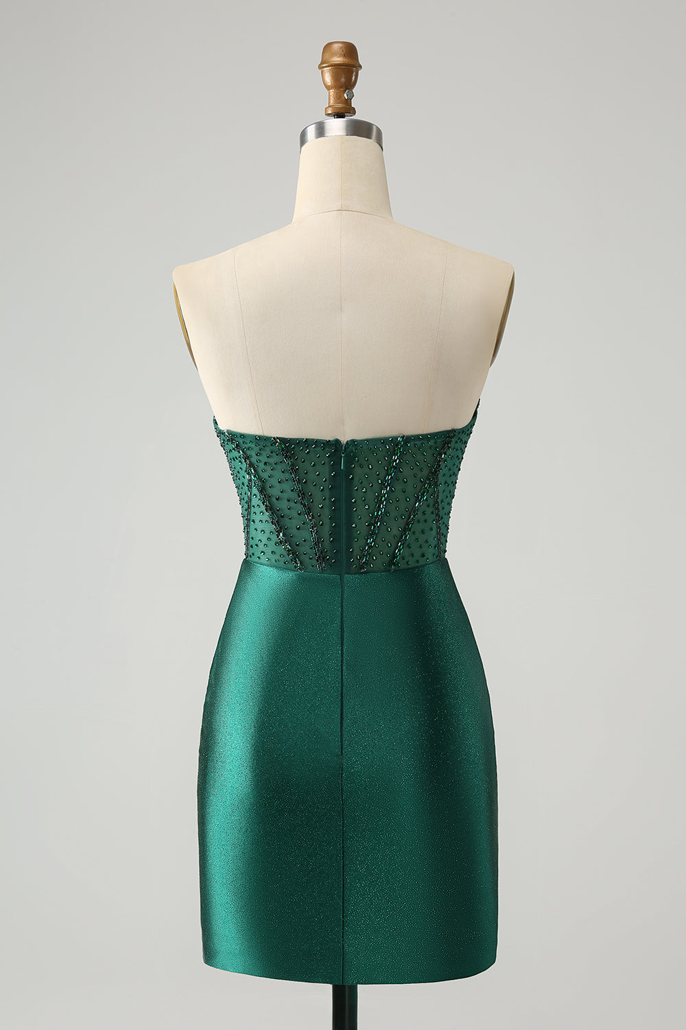 Zapakasa Women Dark Green Homecoming Dress Strapless Bodycon Corset Cocktail Party Dress Zapakasa Women Dark Green Homecoming Dress Strapless Bodycon Corset Cocktail Party Dress