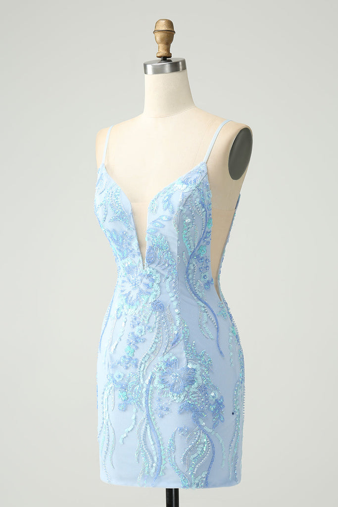 Vivacious Vibe Blue Spaghetti Tube Dress main image 0