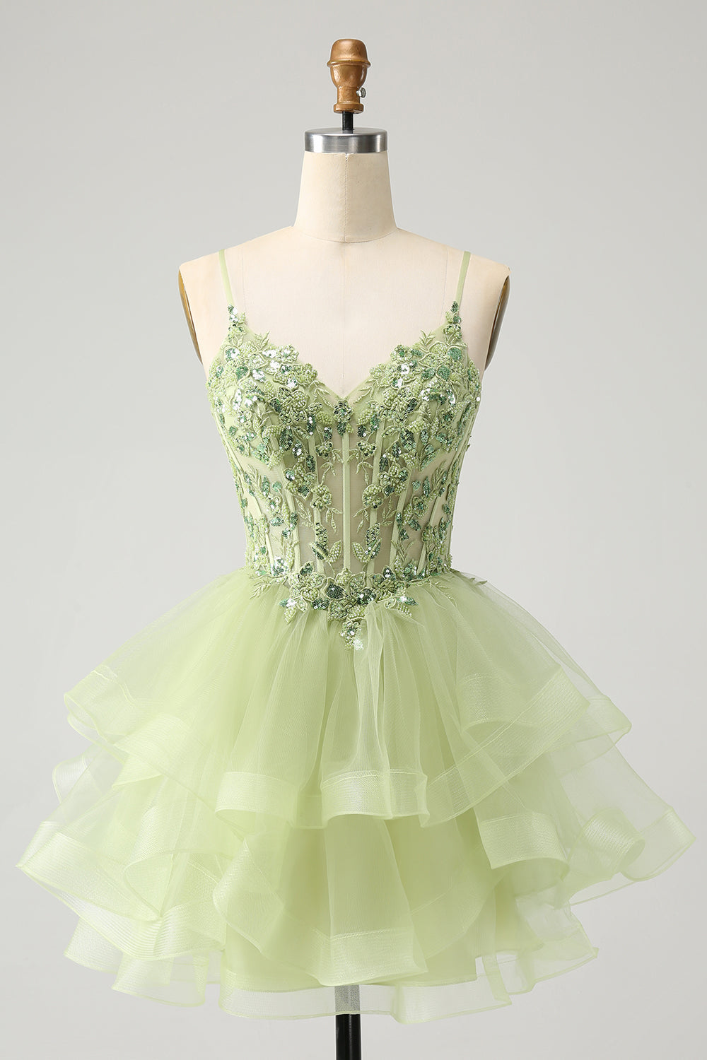 lime green homecoming dress Zapaka Women Sparkly Light Corset A Line Short with Lace Spaghetti Straps Sequined Hoco Dress Sexy Upscale Leather or any special celebration Greek Yogurt Blue Cheese Size (EU):38