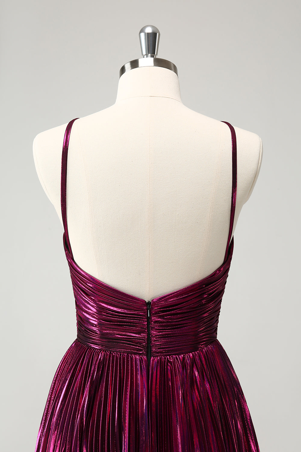 Metallic Purple A Line Short Homecoming Dress