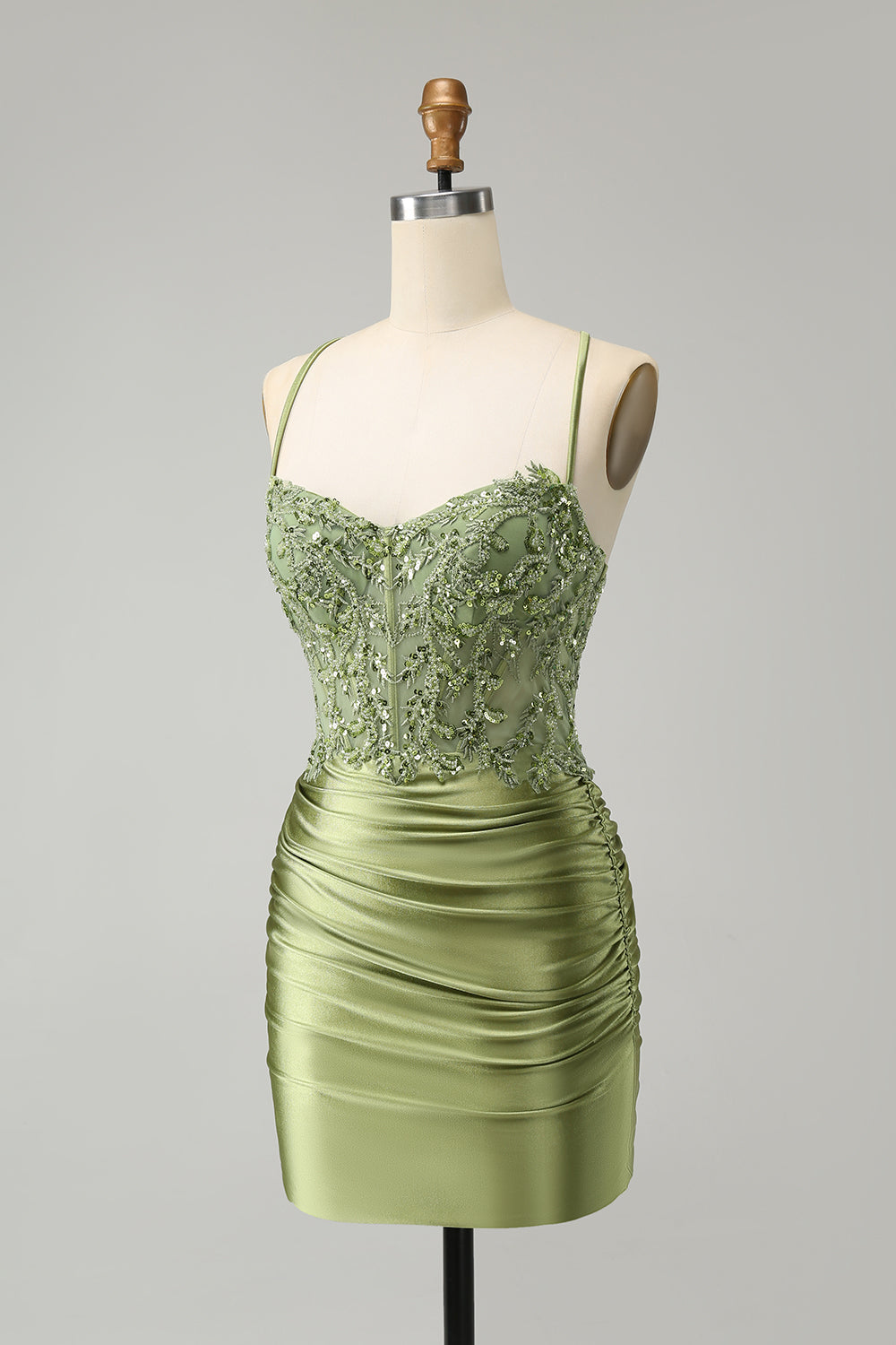 Zapaka Women Sparkly Corset Light Green Tight Homecoming Dress with Beadings Lace Up Back Short Hoco Dress Zapaka Women Sparkly Corset Light Green Tight Homecoming Dress with Beadings Lace Up Back Short Hoco Dress