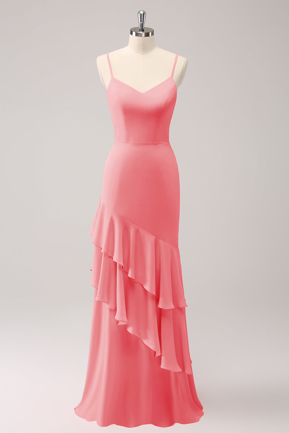 watermelon pink bridesmaid dresses Watermelon Red Cheap Mismatched Bridesmaid Dresses Lace Formal Dresses APD3491