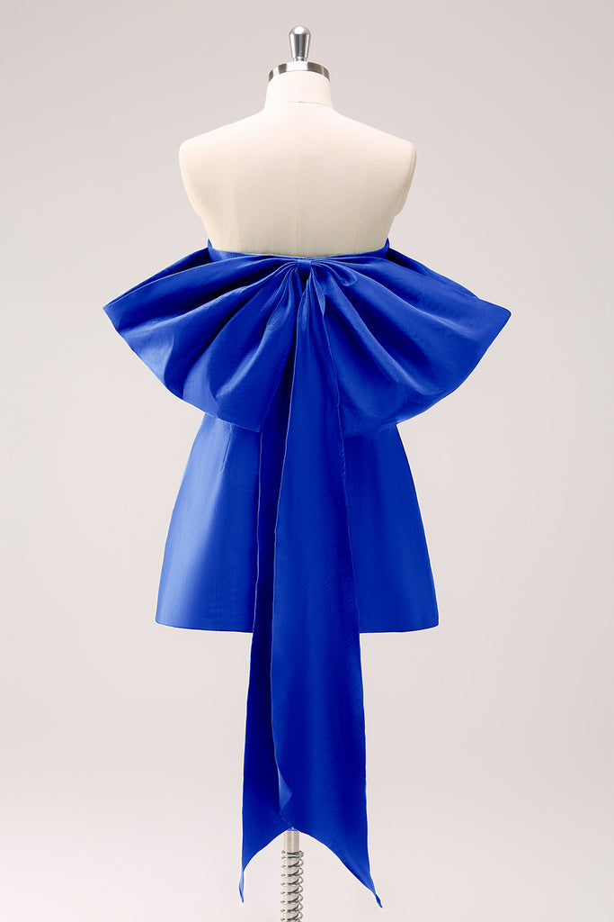 Beautiful Green Strapless Satin Bow Grade Homecoming Dress Short Birthday Dress Y8885