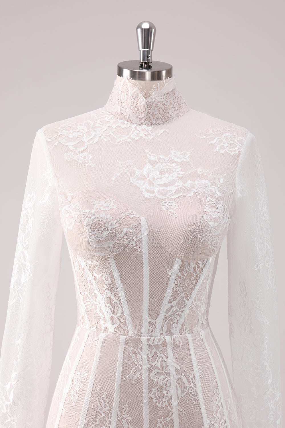 White Long Sleeves Corset Lace Short Homecoming Dress