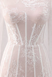 White Long Sleeves Corset Lace Short Homecoming Dress