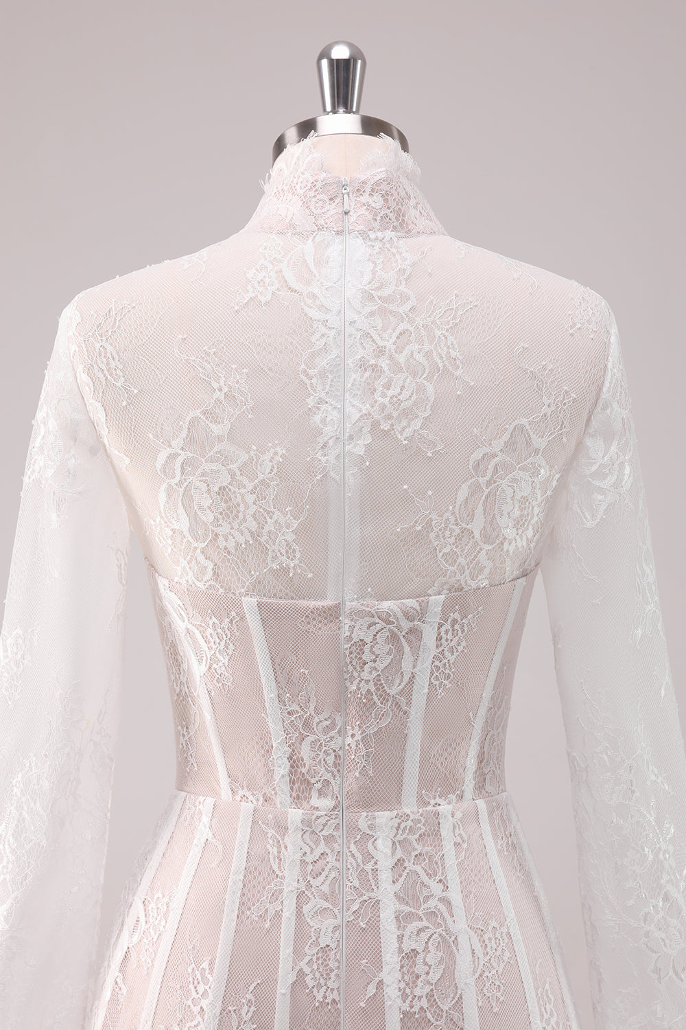 White Long Sleeves Corset Lace Short Homecoming Dress