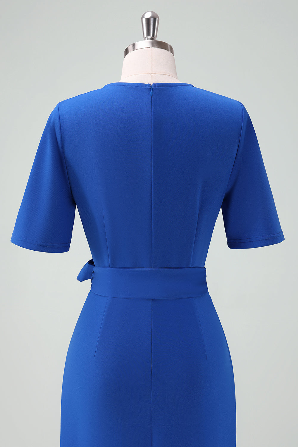 Zapaka Women Royal Blue V-Neck Long Cocktail Dress with Short Sleeves A-Line Wedding Guest Dress with Bow Zapaka Women Royal Blue V-Neck Long Cocktail Dress with Short Sleeves A-Line Wedding Guest Dress with Bow