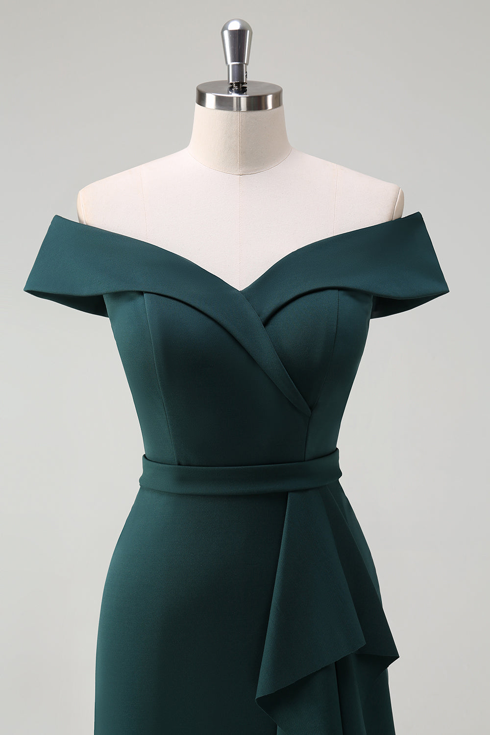 Zapakasa Women Cocktail Dress Dark Green Off the Shoulder Ruffled Midi Bodycon Party Dress Zapakasa Women Cocktail Dress Dark Green Off the Shoulder Ruffled Midi Bodycon Party Dress