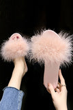 Bridal Slippers Apricot with Feathers Wedding Party
