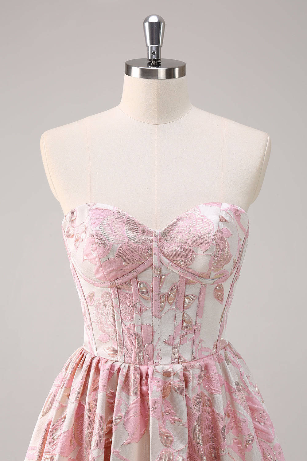 Sweetheart Blue Corset Floral Long Prom Dress