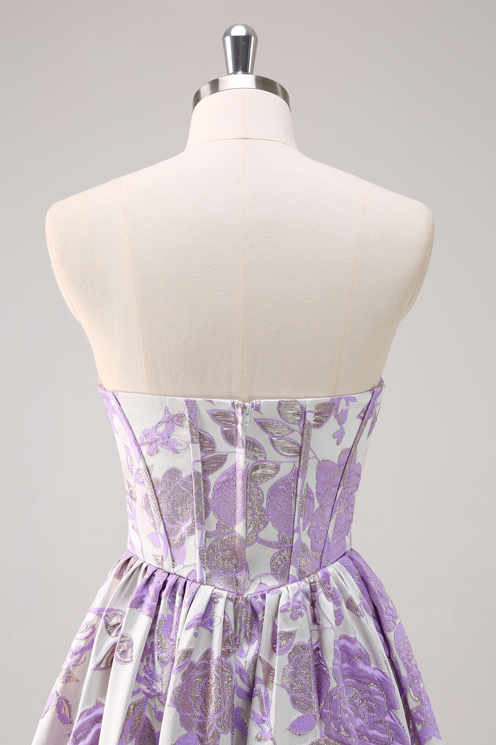 Sweetheart Blue Corset Floral Long Prom Dress