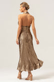 Golden Mermaid Halter Mother Of The Bride Dress