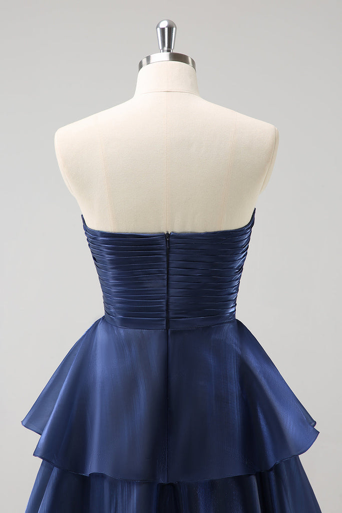 Strapless Dark Navy Dress A-Line Formal Dresses main image 1