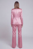 Grey Pink 2 Pieces Notched Lapel Long Sleeves Women Suits
