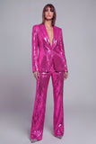 Sparkly Golden Shawl Lapel Women's Party Suits