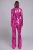 Sparkly Golden Shawl Lapel Women's Party Suits